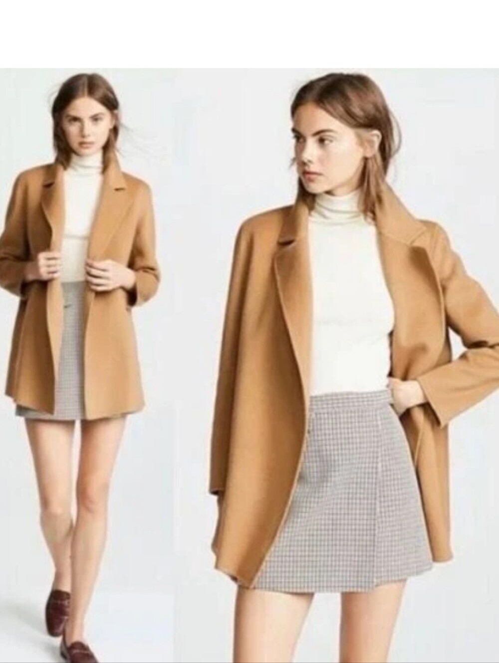 Theory Wool/Cashmere Camel Peacoat Jacket